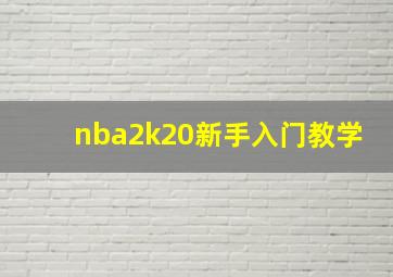 nba2k20新手入门教学