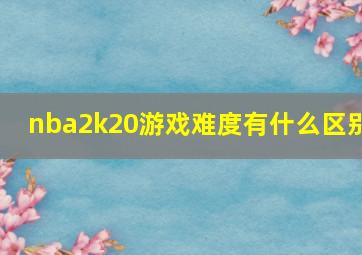 nba2k20游戏难度有什么区别