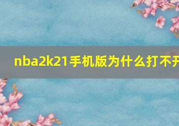 nba2k21手机版为什么打不开