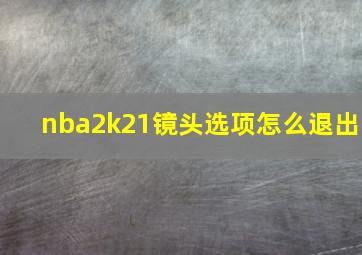 nba2k21镜头选项怎么退出