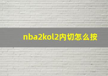 nba2kol2内切怎么按