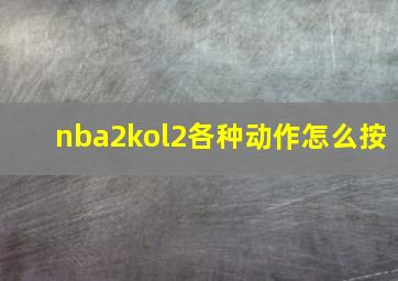 nba2kol2各种动作怎么按