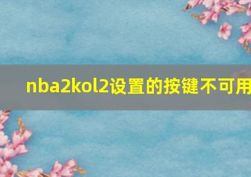 nba2kol2设置的按键不可用