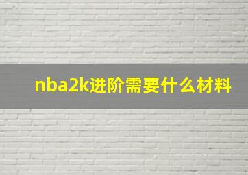 nba2k进阶需要什么材料