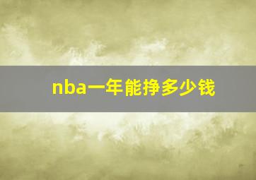 nba一年能挣多少钱