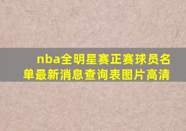 nba全明星赛正赛球员名单最新消息查询表图片高清