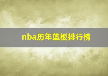 nba历年篮板排行榜