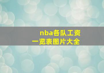 nba各队工资一览表图片大全