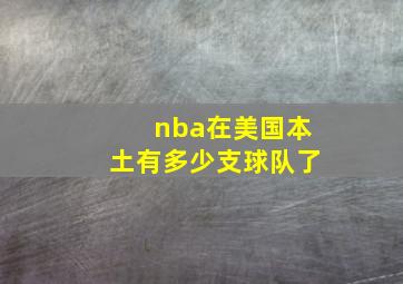 nba在美国本土有多少支球队了