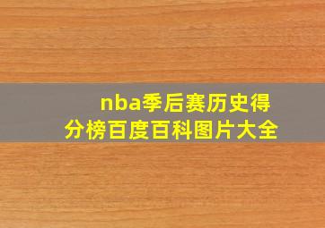 nba季后赛历史得分榜百度百科图片大全