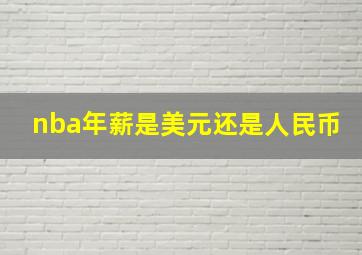 nba年薪是美元还是人民币