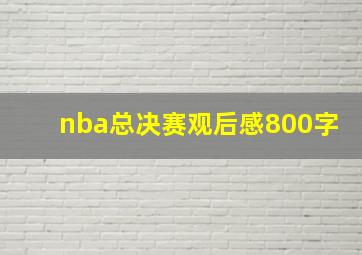 nba总决赛观后感800字