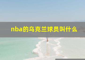 nba的乌克兰球员叫什么