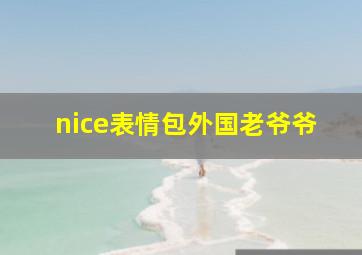 nice表情包外国老爷爷