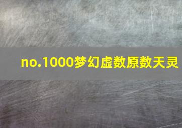 no.1000梦幻虚数原数天灵