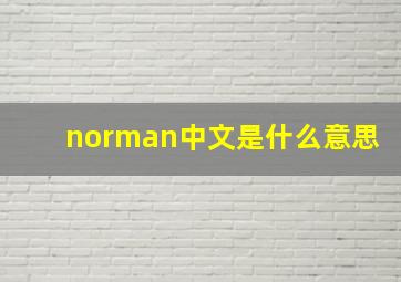 norman中文是什么意思