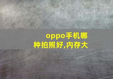 oppo手机哪种拍照好,内存大