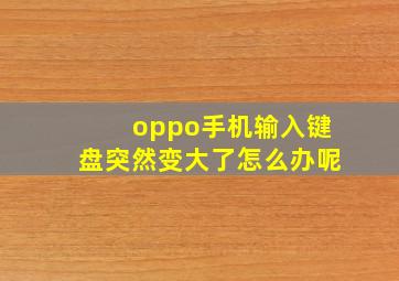 oppo手机输入键盘突然变大了怎么办呢