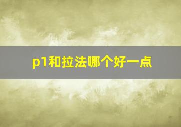 p1和拉法哪个好一点