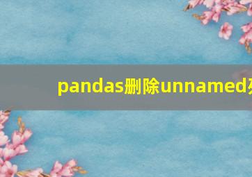 pandas删除unnamed列