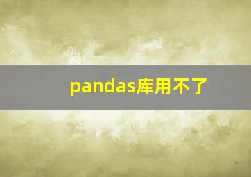 pandas库用不了