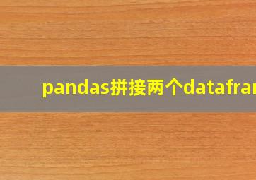 pandas拼接两个dataframe