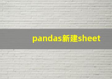 pandas新建sheet