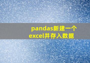 pandas新建一个excel并存入数据