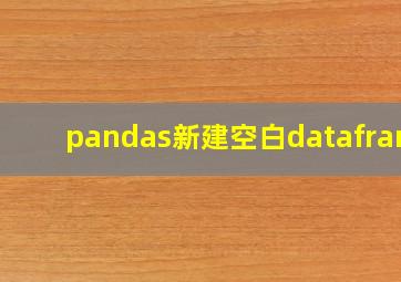 pandas新建空白dataframe