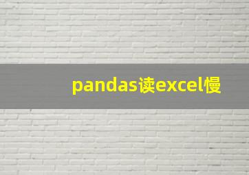 pandas读excel慢