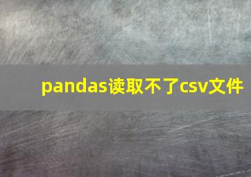 pandas读取不了csv文件