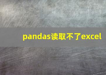 pandas读取不了excel