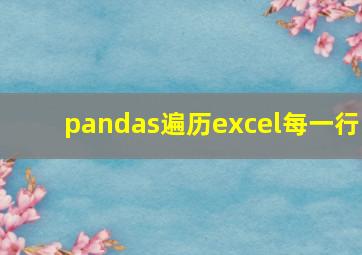 pandas遍历excel每一行