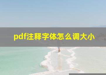 pdf注释字体怎么调大小