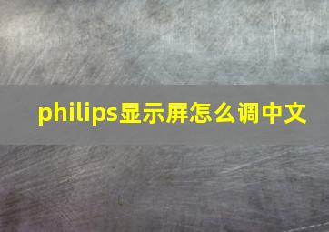 philips显示屏怎么调中文