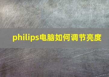 philips电脑如何调节亮度