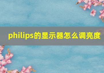 philips的显示器怎么调亮度