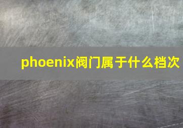 phoenix阀门属于什么档次