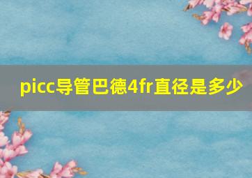 picc导管巴德4fr直径是多少