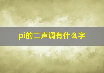 pi的二声调有什么字