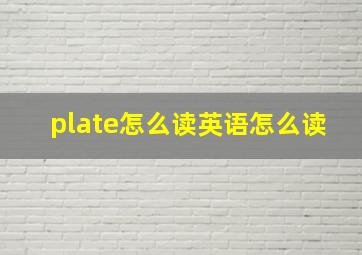 plate怎么读英语怎么读