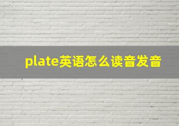 plate英语怎么读音发音