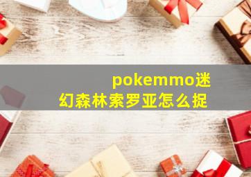 pokemmo迷幻森林索罗亚怎么捉