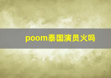 poom泰国演员火吗