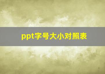 ppt字号大小对照表