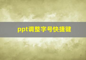 ppt调整字号快捷键