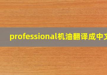 professional机油翻译成中文