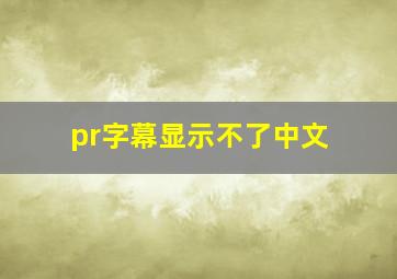 pr字幕显示不了中文