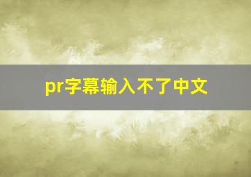 pr字幕输入不了中文