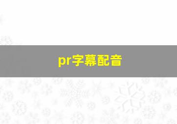 pr字幕配音